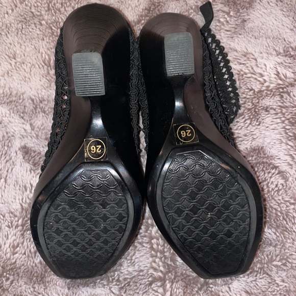 SMA Shoes, Slip on Platform Ankle Boots, woven stretch fabric - Picture 8 of 14